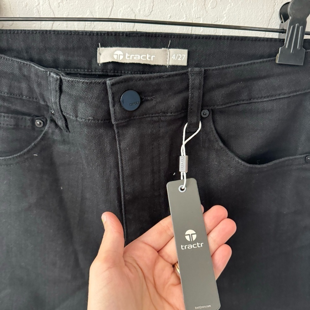 Tractr Black High Waist Shorts Thigh Slit 4/27 - Picture 3 of 7